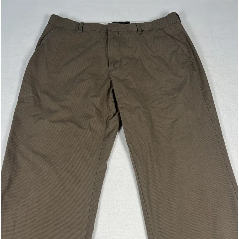 Banana Republic Tailored Fit Non Iron Brown Pinstripe Pants Men's 33x32 Cotton